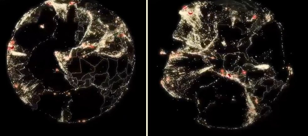 1 Yıl İçinde Dünya Üzerinde Meydana Gelen 21.000 Depremi Gösteren 3 Boyutlu Tasarım!