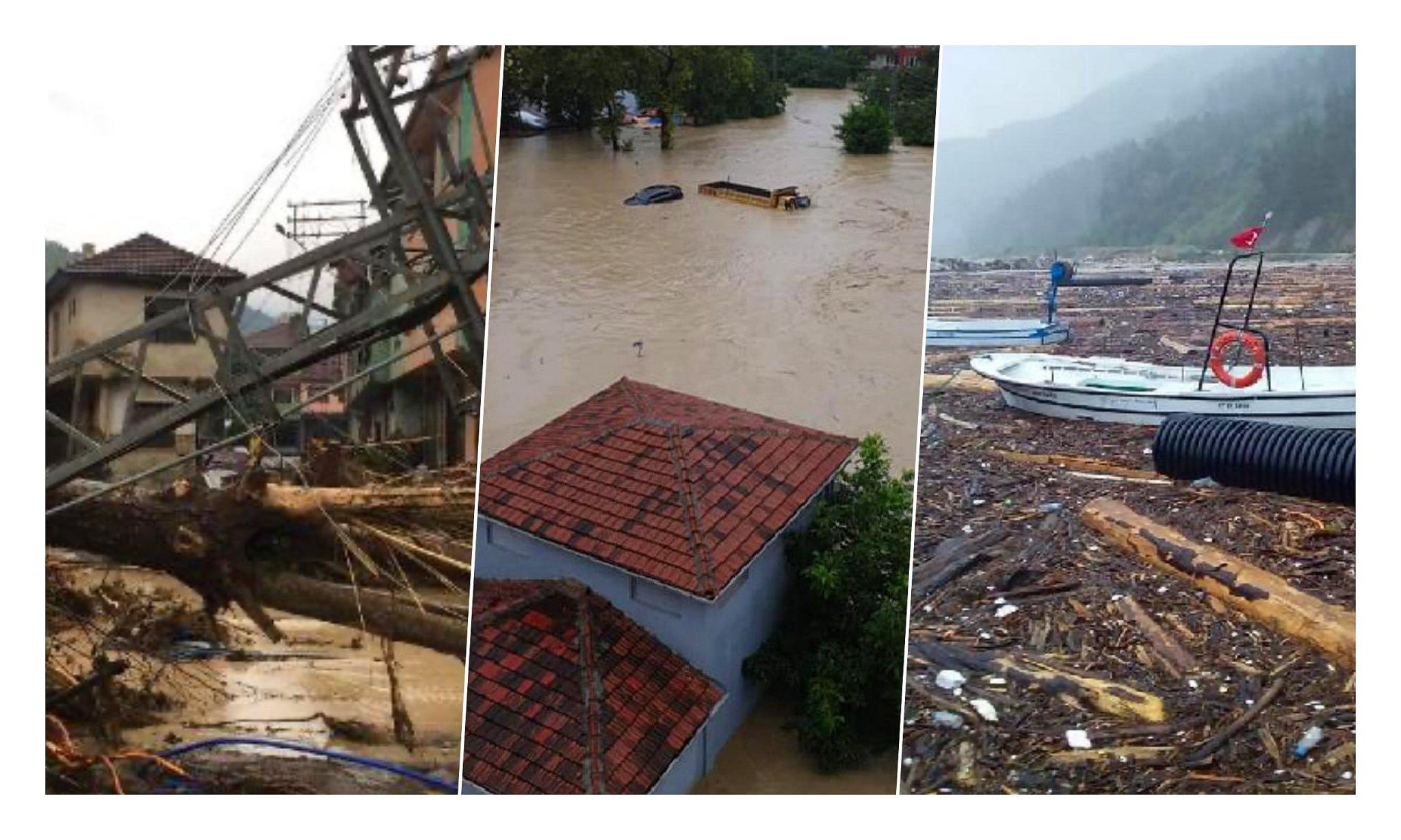 Bartın, Sinop, Kastamonu ve Karabük... Karadeniz'de Yaşanan Sel Felaketinden Dehşetli İmajlar