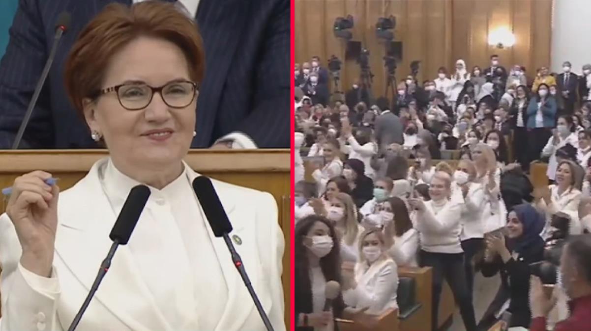 8 Mart nedeniyle bayanlara seslenen Akşener, sert kelamlarının akabinde espriyi patlattı: Umarım eşim ve oğlum izlemiyordur