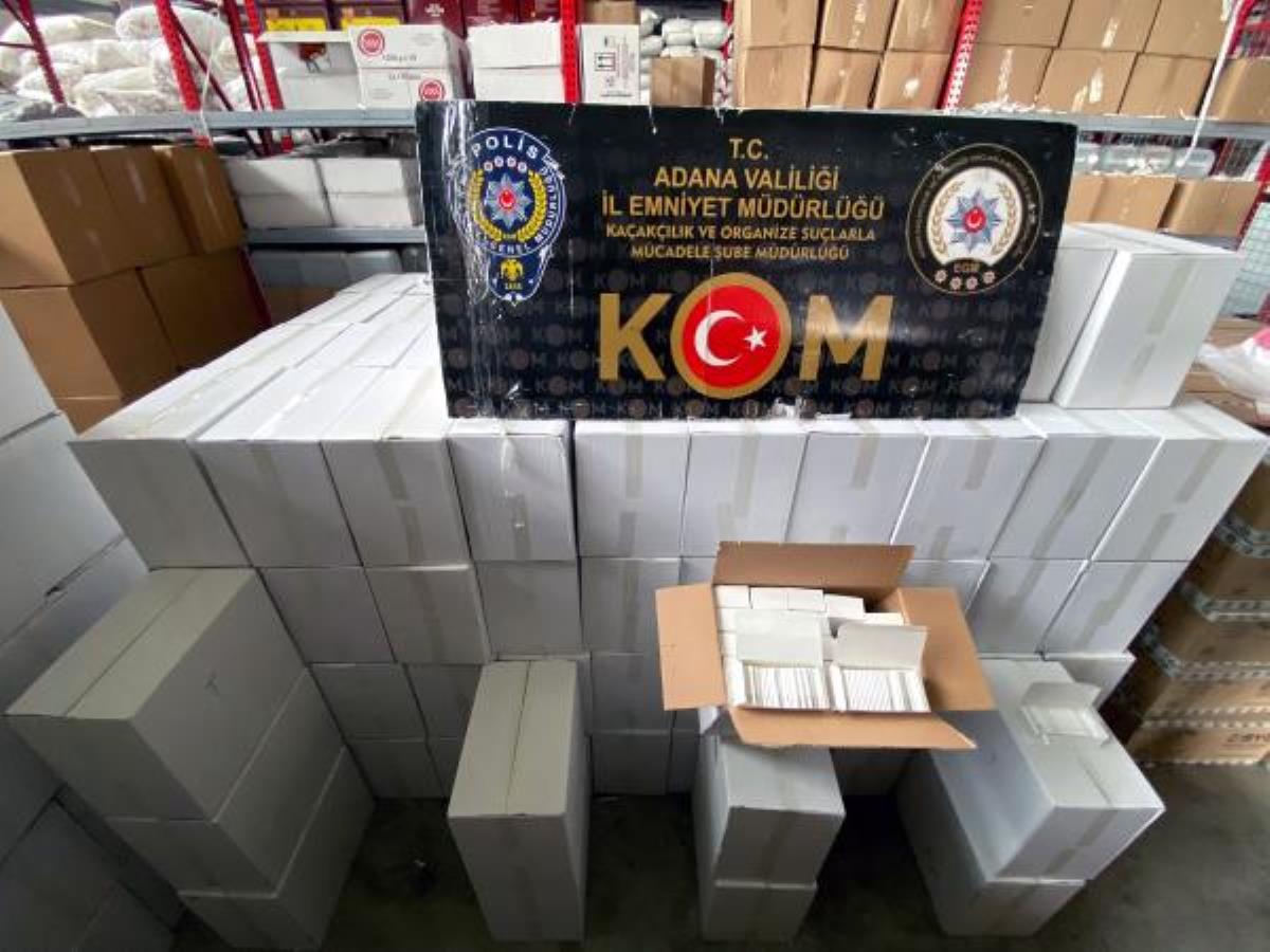 Adana'da gümrük kaçağı 8 milyon 950 bin makaron ele geçirildi