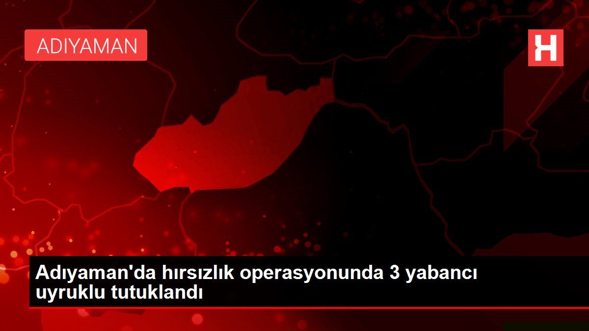 Adıyaman'da hırsızlık operasyonunda 3 yabancı asıllı tutuklandı