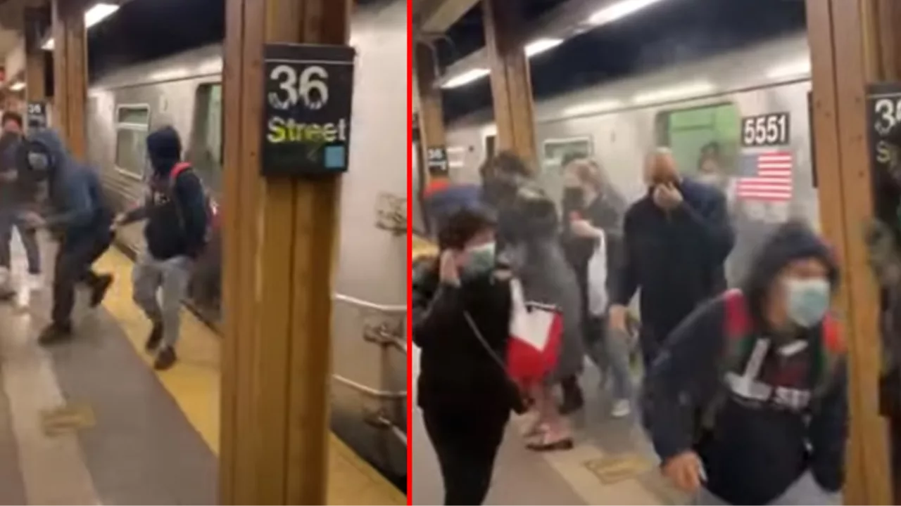 Endişe ve panik anları kamerada! İşte New York'taki metro istasyonuna taarruz anı