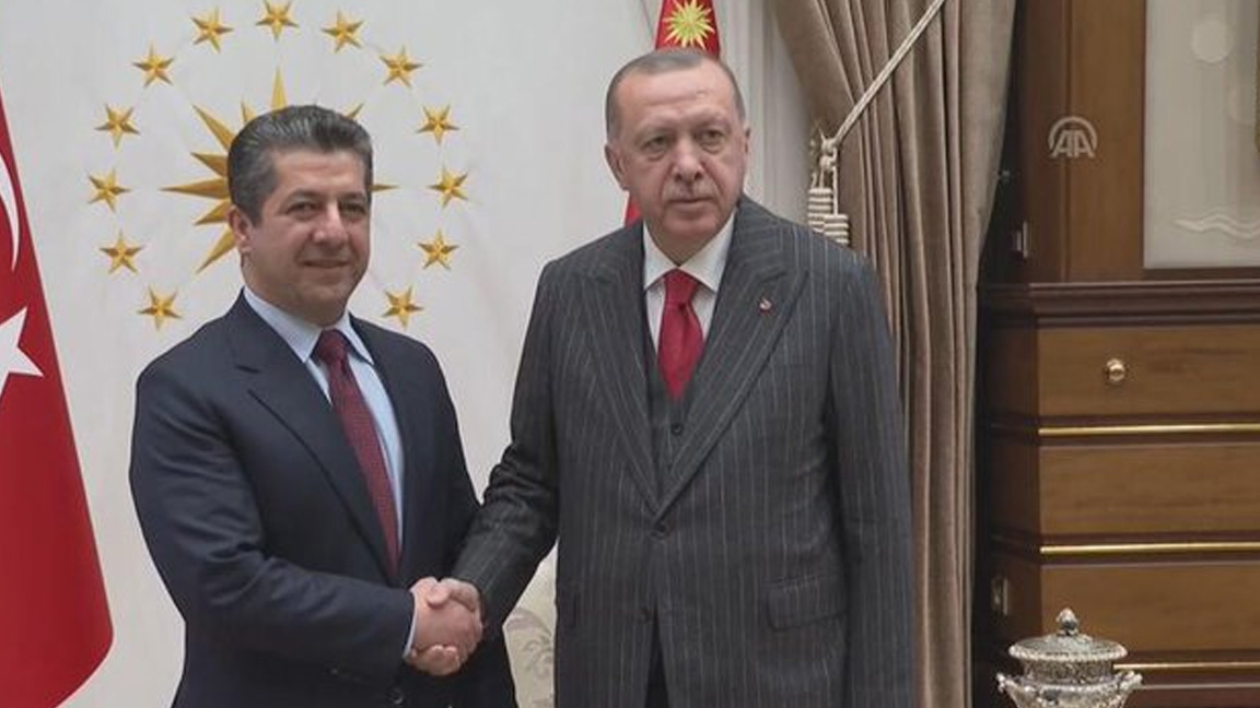 Erdoğan, IKBY Başbakanı Mesrur Barzani ile bir ortaya geldi