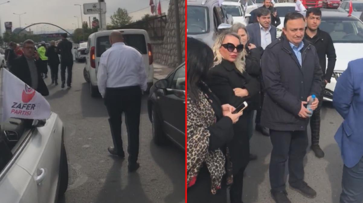 Ankara'da tansiyon yüksek! Zafer Partisi'nin 20 araçlık konvoyu durduruldu