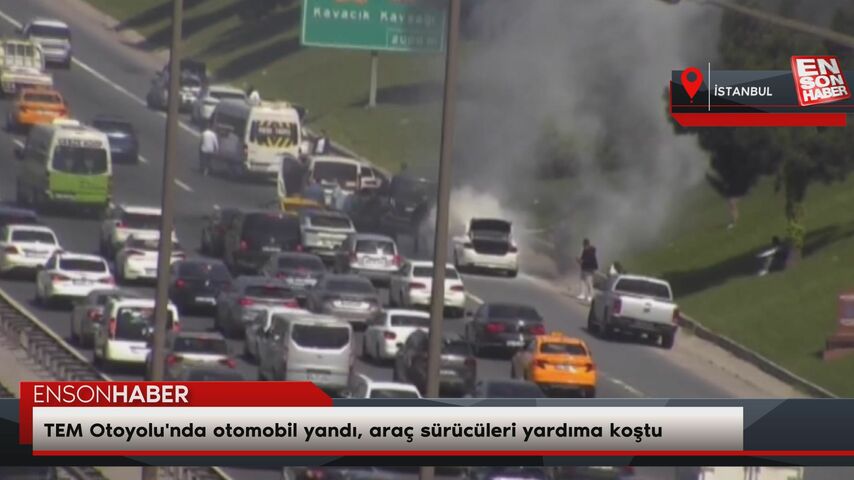 Beykoz TEM Otoyolu'ndaki otomobilde yangın çıktı