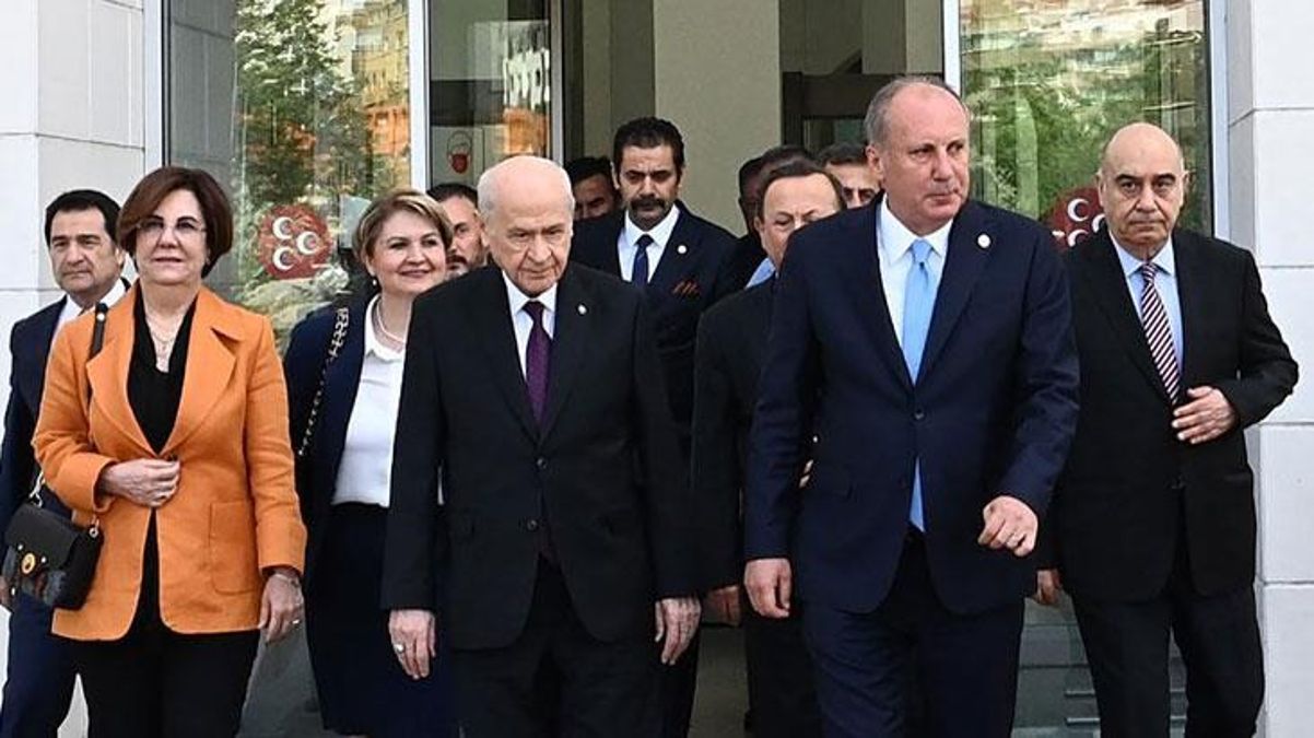 İnce, MHP'yi ziyaret etti! Görüşmeye Devlet Bahçeli'nin çıkıştaki hareketi damga vurdu