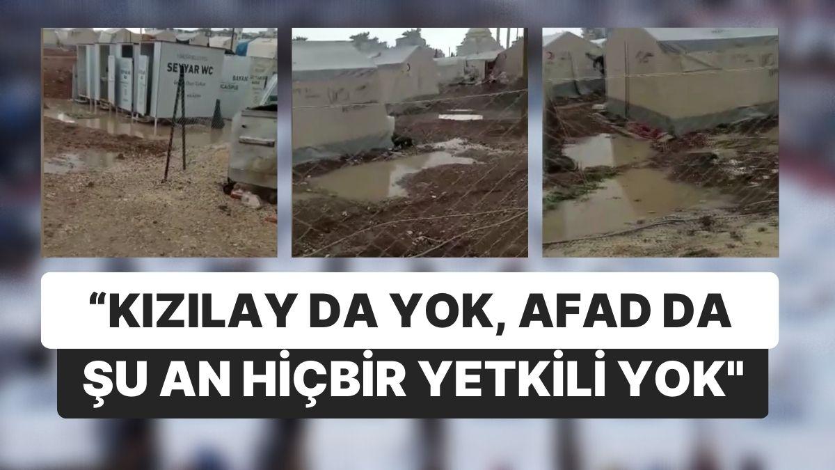 Çadırları Su Basan Depremzede: "Hepsi Uykularında ve Yatıyorlar Sıcak Yerlerinde"