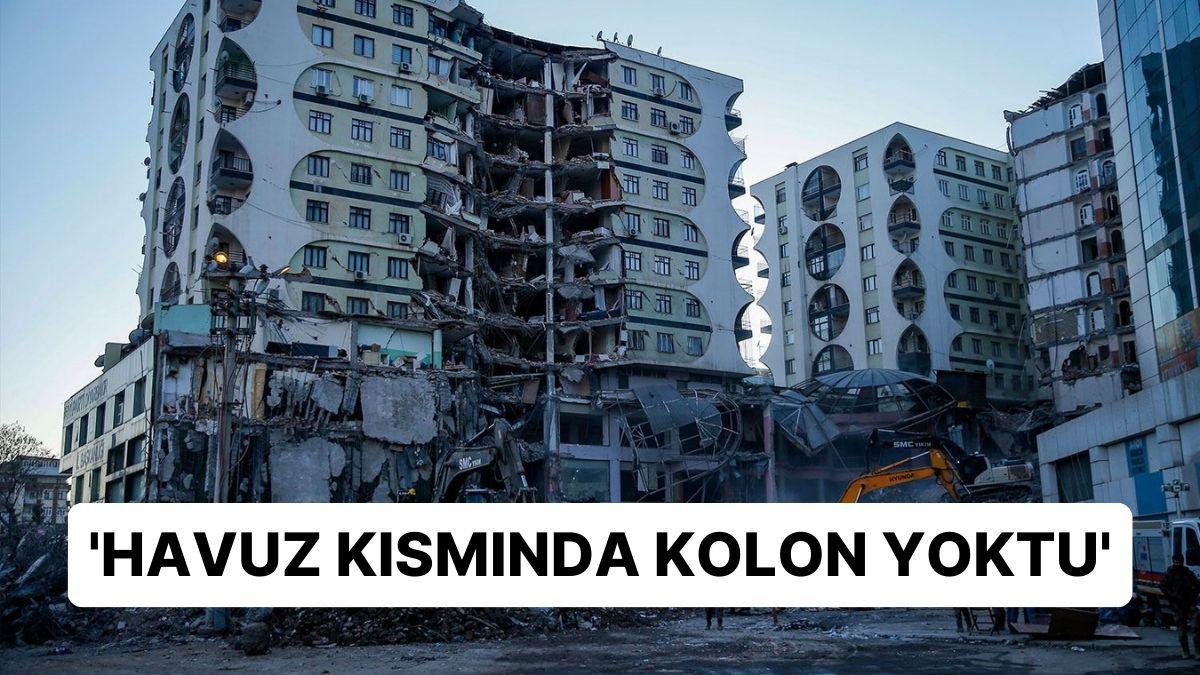 Diyarbakır'da 1 Bloğu Yıkılan Galeria Sitesi'nin Yüzme Havuzu Kısmında Kolon Olmadığı Sav Edildi