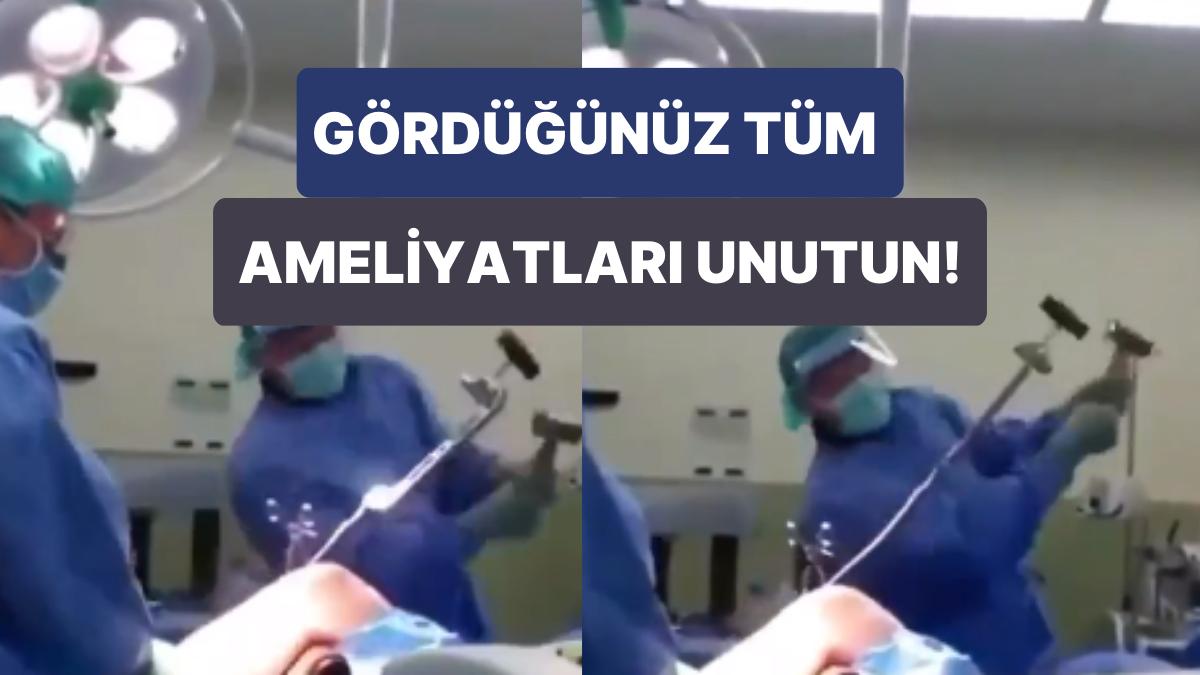 Tamir Yapar Üzere Bacağına Çekiçle Vurularak Yapılan Ortopedi Ameliyatının Şaşkına Çeviren İmgeleri