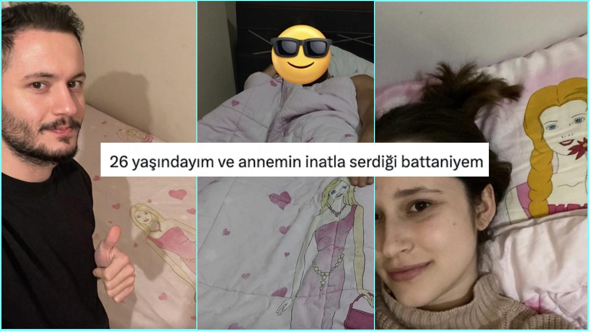 Yaşını Başını Almış Olmalarına Karşın Barbie Desenli Nevresim Kadrosu Kullananlar Viral Oldu