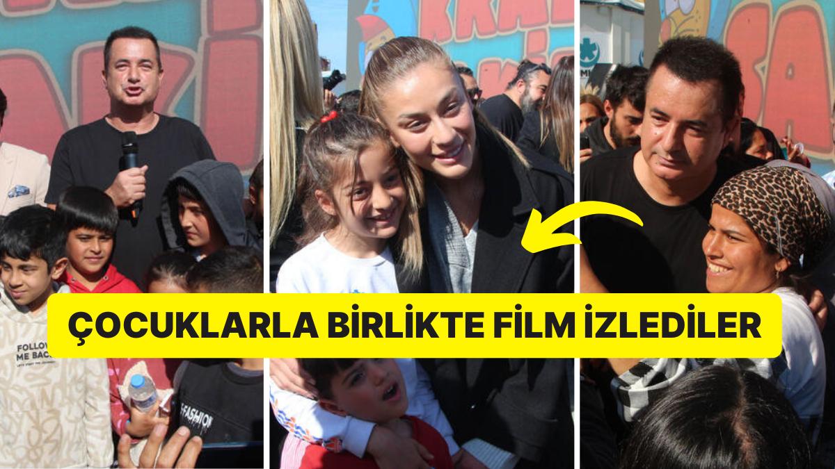 Acun Ilıcalı ve Çağla Altunkaya Zelzele Bölgesinde Çocuklarla Birlikte Sinema İzledi