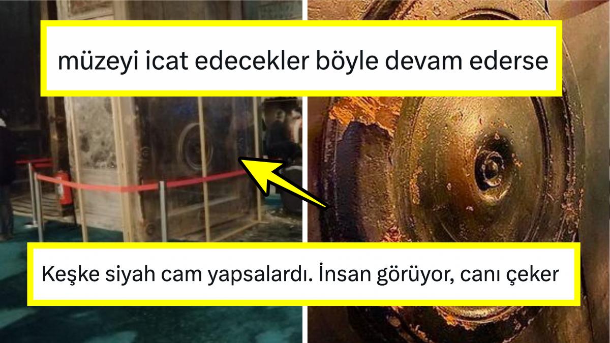 Ayasofya'nın Kemirilen Kapısı İçin Camlı Tedbir Alınması Karşısında Espriyi Patlatan Bireyler Kahkaha Attırdı