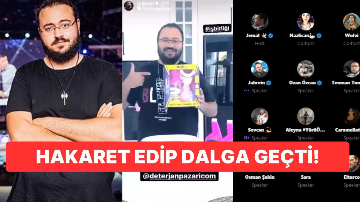 Deterjan Pazarı'nın Reklamını Yaptığı Ortaya Çıkan Jahrein Twitter'da Bir Bayana Hakaret Etti