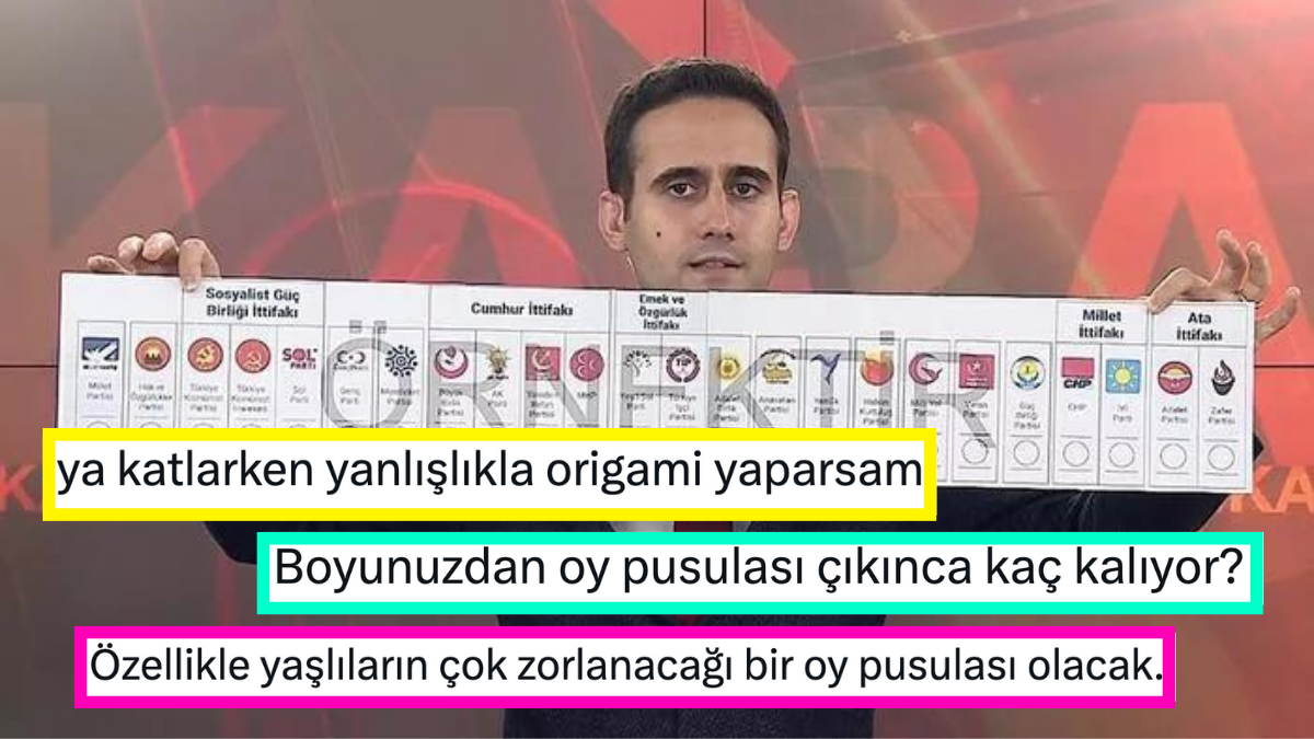 14 Mayıs Seçimlerinde Origami Üzere Katlayacağımız 1 Metrelik Oy Pusulası Goygoy Materyali Oldu