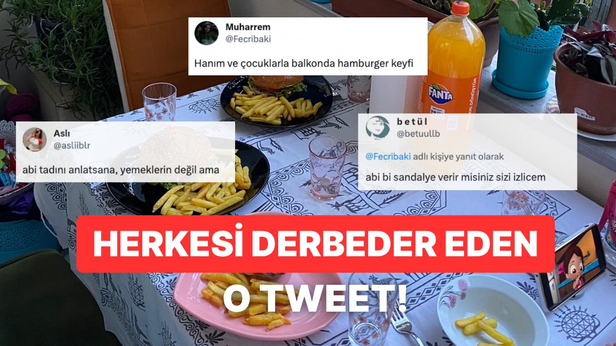 Ailesiyle Birlikte Balkonda Huzurlu Bir Formda Hamburger Keyfi Yapan Kullanıcı Toplumsal Medyada Gündem Oldu