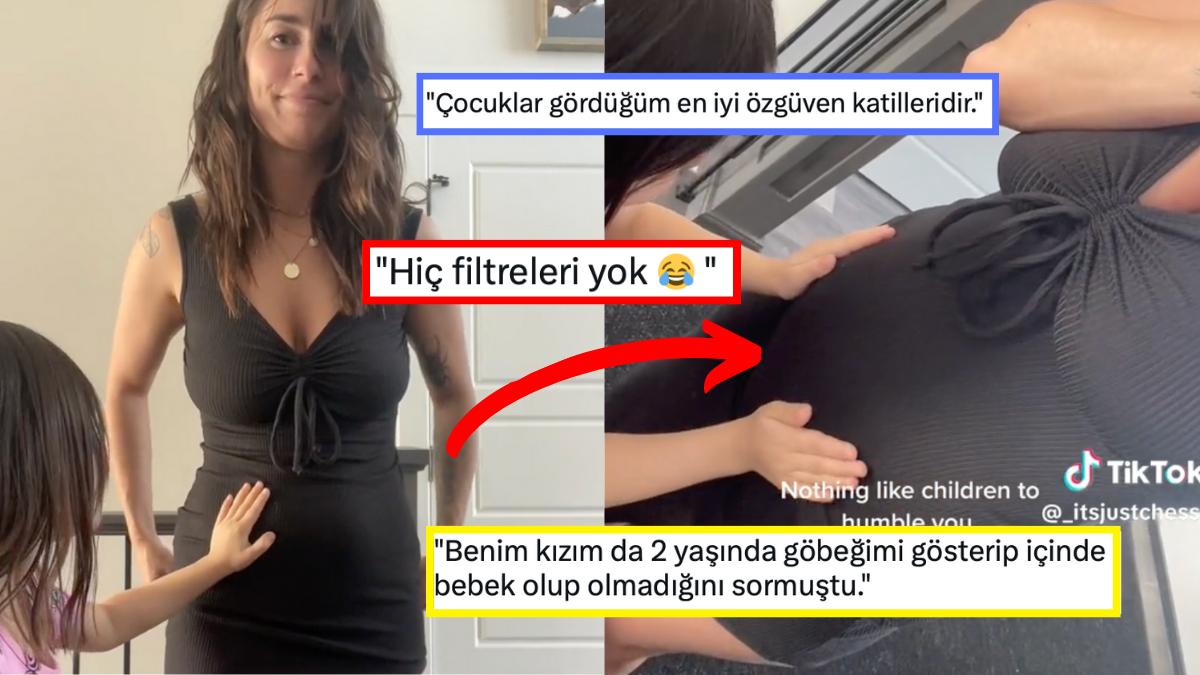 Görüntü Çeken Annesinin Yanına Gelip "Hamile misin?" Diye Soran Çocuk Herkesi Güldürdü