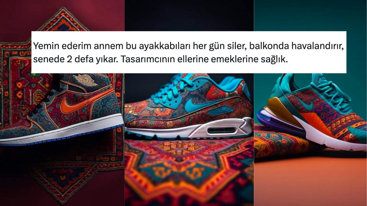 Nike Dizaynlarına Alaturka Dokunuş! Türk Biçimi Nike Ayakkabılarını Görenler Hayran Kaldı!