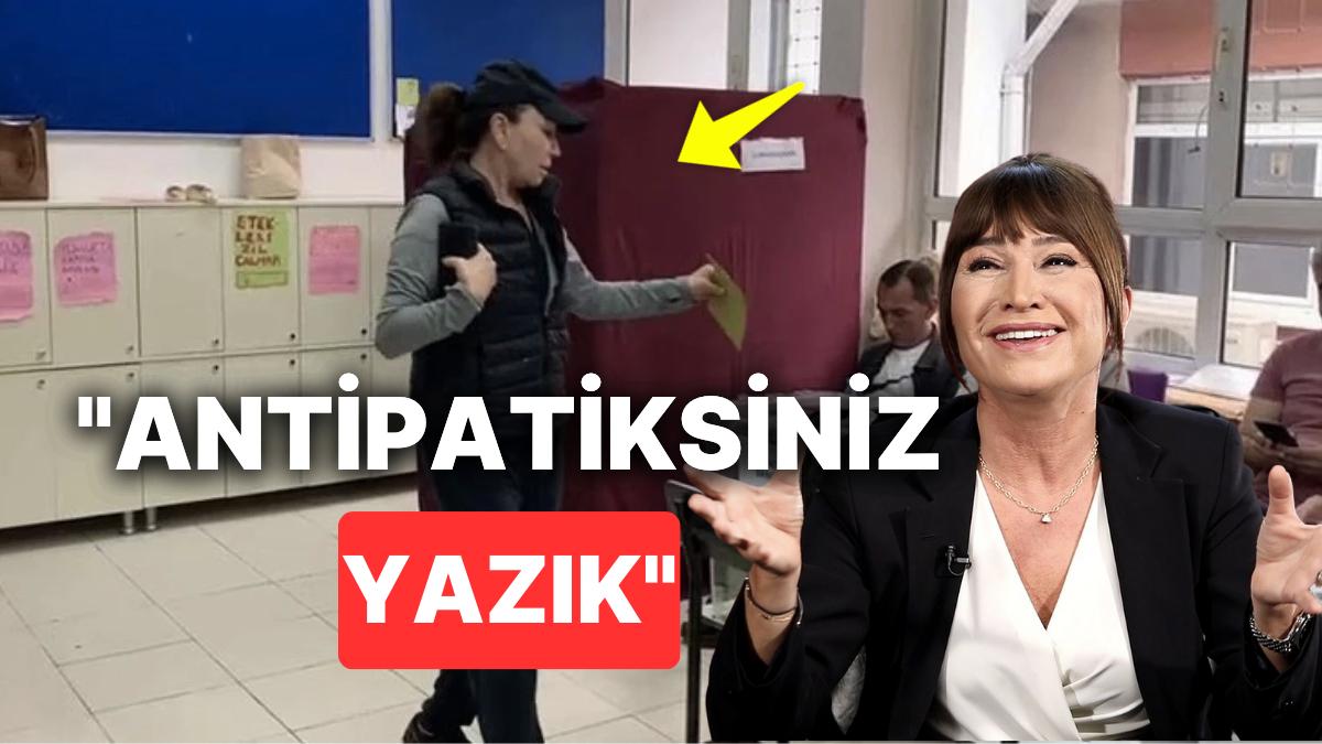 Oy Kullanmaya Giden Demet Akbağ Bir Bayan Basın Mensuplarıyla Tartışınca Sonlarına Hakim Olamadı