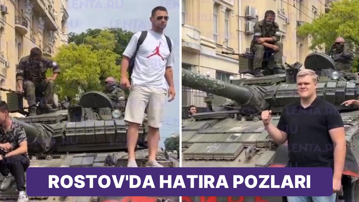 Rostov Anısı: Wagner Tankıyla Hatıra Fotoğraf Çektirdiler