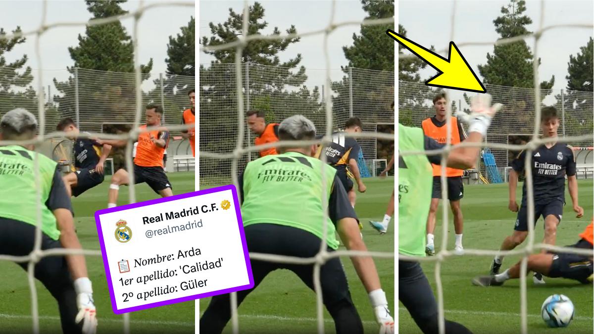 Real Madrid, Arda Güler'in İdmanda Şık Çalımın Akabinde Attığı Golü "Kalite" Notuyla Paylaştı