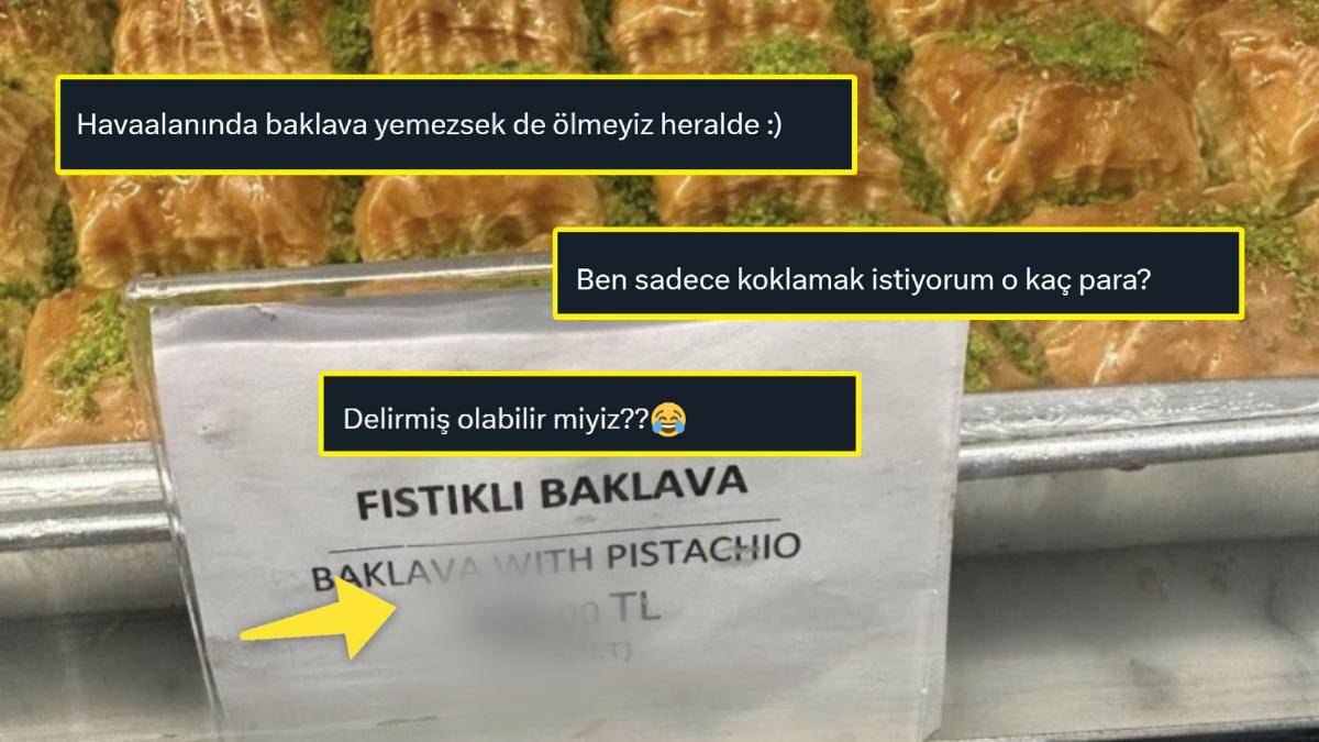 Euro ve Dolar Bazında da Kıymetli: Havalimanında Bir Dilim Baklava Fiyatını Görünce Şekeriniz Düşecek